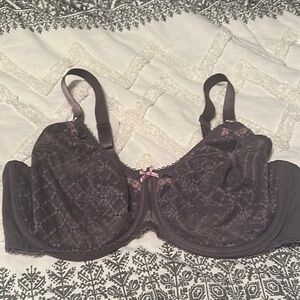 Elegant Lace Underwire Bra - Purple